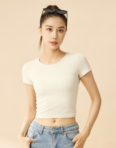Slimming Breathable Striped Yoga Top