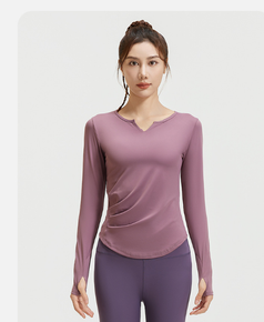 Women's V-neck Stretch Sports Fitness Yoga Top
