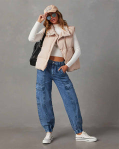 Summer Low-Waist Daily Ankle-Cut Denim Pant with Pockets for Women