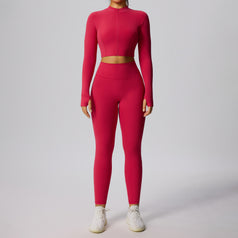 Breathable Tight Elastic Fitness Yoga Two-Piece Set for Women