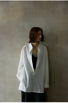 Combed Cotton V-neck Casual Loose Commuter Women Blouse