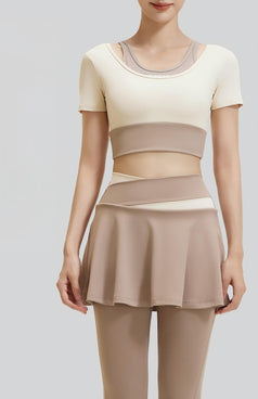 High-Waisted Running Yoga Two-Piece Color-Matched Set