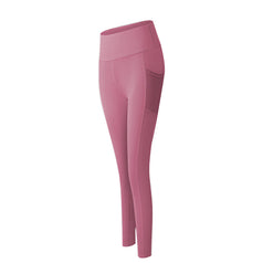 Net Fabric Side Pocket Seamless Yoga Pants for Exercise and Fitness