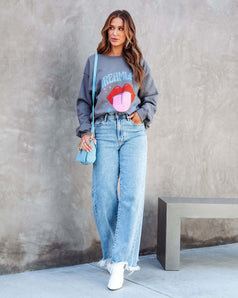 Summer Fashion Versatile Casual Loose Washed Straight Denim Pant for Women