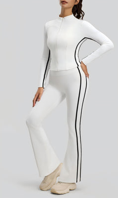 Women's Naked Stretch Striped High Waist Yoga Suit