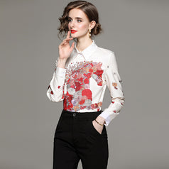 Full Matching Waist Shrink Positioning Printed Shirt