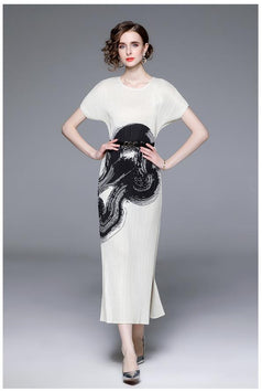 Loose and Thin Temperament Elegant Girl Over-the-Knee Long White Skirt