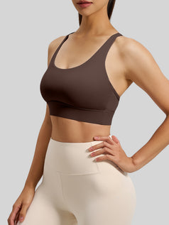 Net Fabric Back-Crossing Motion Yoga Vest