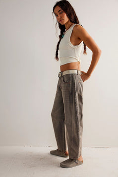 Spring Fashion Versatile Low-Waisted Loose Straight Denim Pant for Women
