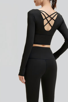 Women's Slimming Cross-back Fitness Long-sleeve Suit