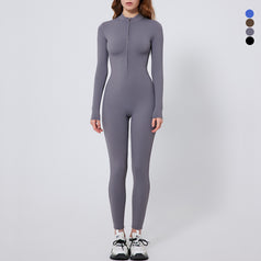 Long-Sleeved Tight-Fitting One-Piece Sports Yoga Suit For Women