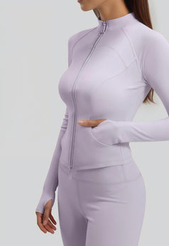 Slim Fitness Double Zipper Running Jacket with Side Zipper
