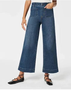 Summer Fashion Casual Low-Waist Straight Wide-Leg Denim Pant for Women