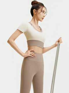 Two-Piece Sports Bra and Yoga Set with Built-in Pads
