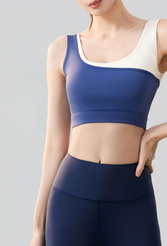High-Elasticity Push-Up Two-Tone U-Shape Sports Bra