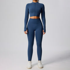 Breathable Tight Elastic Fitness Yoga Two-Piece Set for Women
