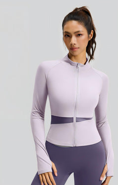 High-Neck Slim-Fit Multi-Color Yoga Jacket