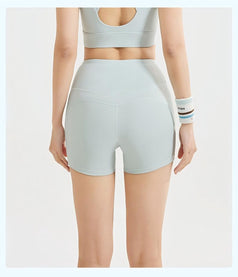 Striped High-Waisted Seamless Sports Yoga Shorts