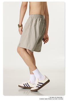 Summer Solid-color Beach Capre Pants, Waterproof Quick-drying Men's Shorts