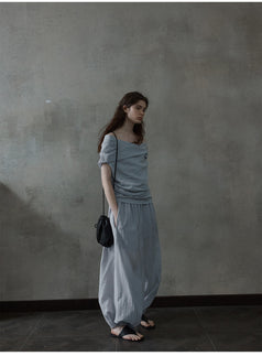 Tencel Drape Air Skirt Pants, Tight Waist, Versatile For Commuting, Casual Women Pant