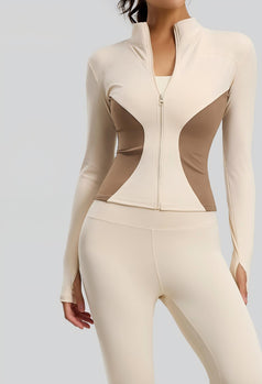 Women's Color-block Slim-fit Yoga Jacket