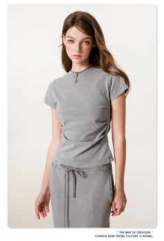 Summer Fashion Patchwork Round-neck Sylish American T-shirt