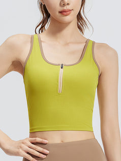 Women's Contrast Stripe Yoga Vall with Zipper
