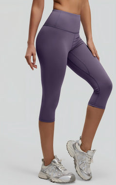 Women's Stretch Sports Hip High Waist Capri Pants Fitness Pants