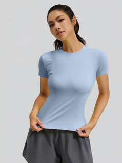 Slim-Fit Sports Tight Round-Neck Yoga T-shirt