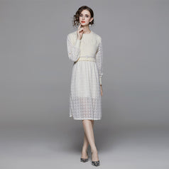 Waist Knitted Stitching Hollowed Out Lady Skirt
