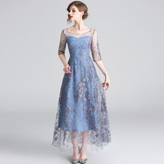 Gauze Embroidered Dress