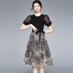 Embroidered Patchwork Dress