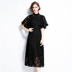 New Female Slim Temperament Show Thin Fashion Black Dress Dress