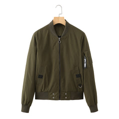 Stand-Up Collar Urban Casual Cotton Suit Bomber Jacket