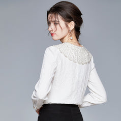 White Shirt Western Style Top + Trouser Skirt Two-Piece Suit