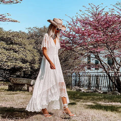 Slim White Dress Floral Slimming Skirt