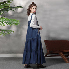 Loose Vintage Embroidery Patchwork Large Swing Dress