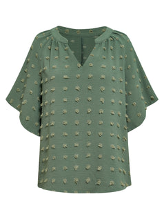 New V-Neck Solid Color Hairball Top