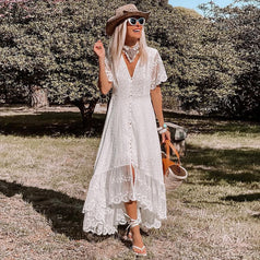 Slim White Dress Floral Slimming Skirt