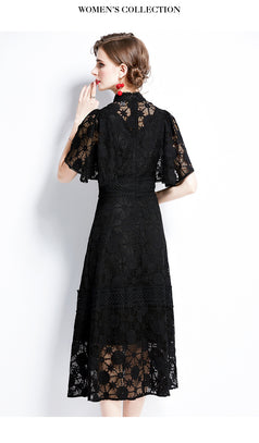 New Female Slim Temperament Show Thin Fashion Black Dress Dress