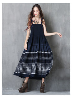 New Sling Skirt Vintage Embroidered Pleated Dress