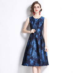 Temperament Elegant Jacquard Mid-Length Dress