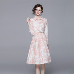 Printed Pleated Dress