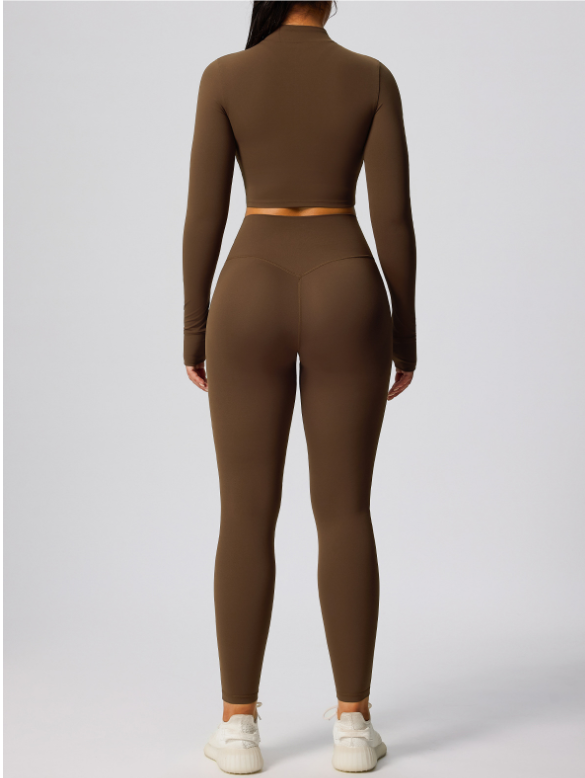 Breathable Tight Elastic Fitness Yoga Two-Piece Set for Women