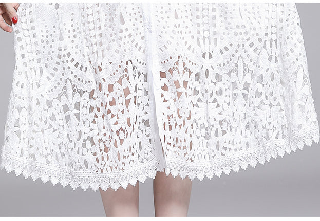 Loose and Thin Temperament Elegant Girl Over-the-Knee Long White Skirt