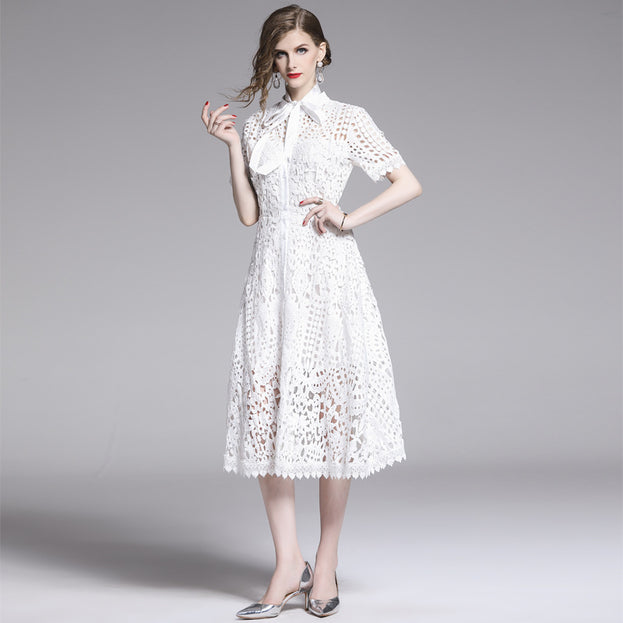 Loose and Thin Temperament Elegant Girl Over-the-Knee Long White Skirt
