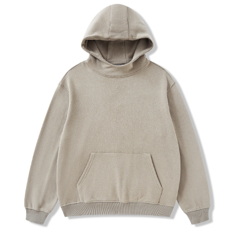 Fashion Fleece Technology Solid-color High-neck Hooded Men's Sweatshirt