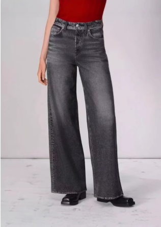 Summer Fashion Casual Loose Straight Denim Pant for Women