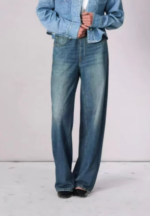 Summer Fashion Casual Loose Straight Denim Pant for Women