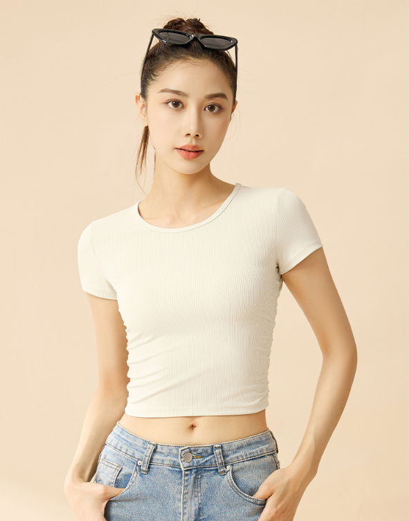 Slimming Breathable Striped Yoga Top